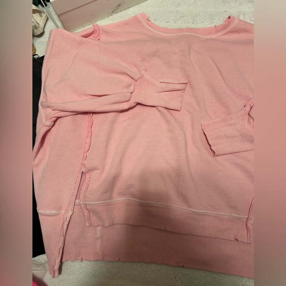 NWOT free people We The Free Camden Sweatshirt in Pink Sky. XS - Picture 6 of 8